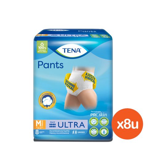 Combo Tena Pants Ultra Unisex Medium x 8 packs x 8 un c/u
