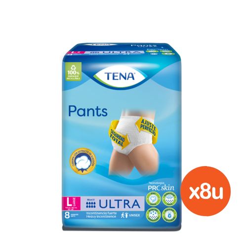 Combo Tena Pants Ultra Unisex Large x 8 packs x 8 un c/u