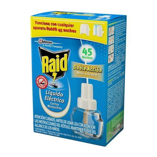 Repuesto Insecticida Líquido Raid Eléctrico x 32,9 ml