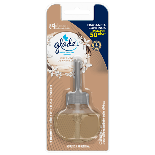 Aromatizante de Ambientes Glade Aceites Naturales Vainilla Repuesto x 21 ml