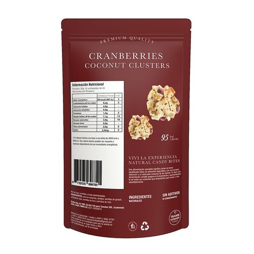 Snacks Natural Candy Coconut Cranberries x 120 g
