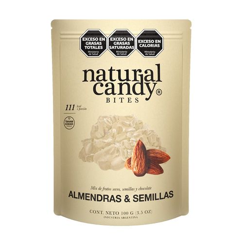 Almendras y Semillas Natural Candy Bañadas en Chocolate Blanco x 100 g