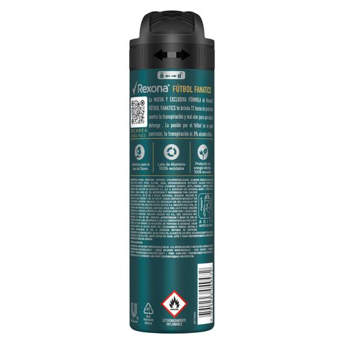 Desodorante Rexona Antitranspirante Men Fútbol Fanatics x 150 ml