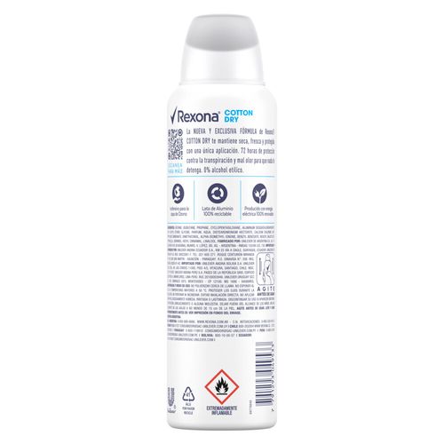 Desodorante Rexona Antitranspirante Cotton Dry x 150 ml