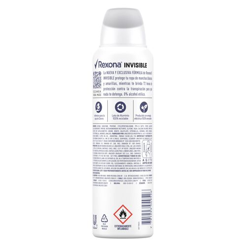 Desodorante Rexona Antitranspirante Women Invisible x 150 ml