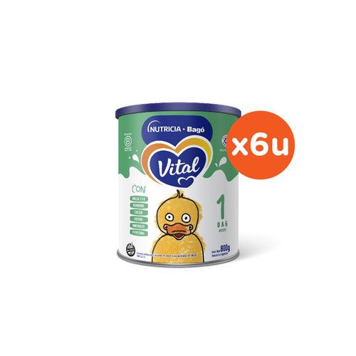 Leche Infantil en Polvo Vital 1 0 a 6 Meses x 6 un de 800 g c/u