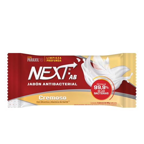 Jabón Antibacterial Next Cremoso x 3 un