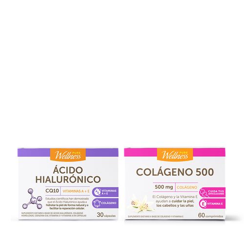 Combo Pure Wellness Suplementos Ácido Hialurónico x 30 un + Colágeno x 60 un