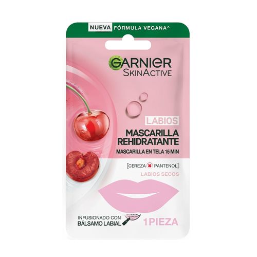 Mascarilla en Tela para Labios Hidratante Garnier con Cereza y Pantenol