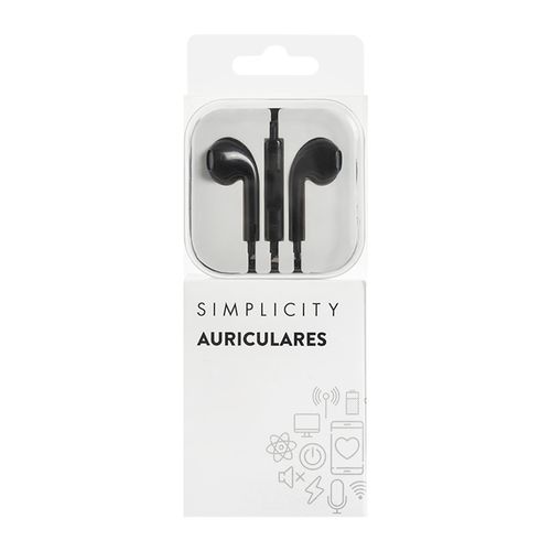 Auriculares Simples Simplicity con Estuche Negros