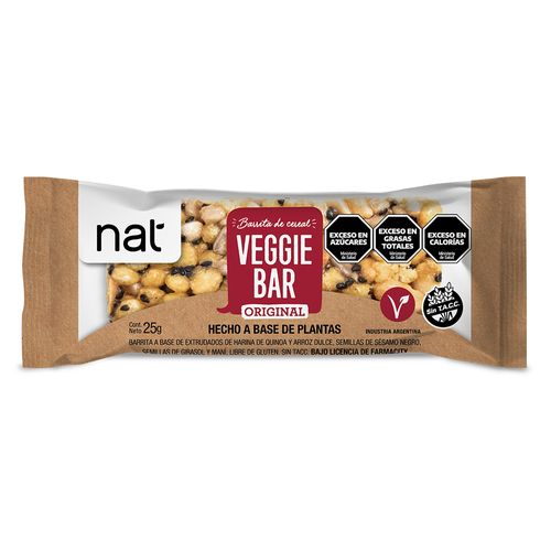 Barrita de Cereal Nat Veggie Bar sabor Original x 25 g
