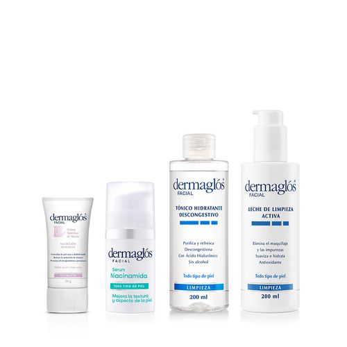 Kit Facial Dermaglós Rutina Piel Seca + Sérum Niacinamida