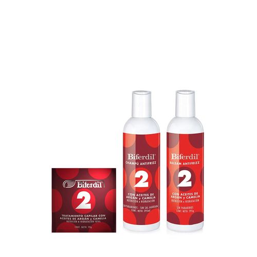 Combo Capilar Biferdil Shampoo + Bálsamo + Tratamiento Argán y Camelia