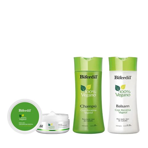 Kit Cuidado Capilar Biferdil Shampoo + Bálsamo + Máscara 100% Vegano