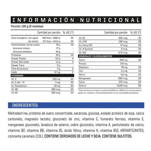 Suplemento Dietario Ena Ultra Mass Sabor a Chocolate x 1500 g