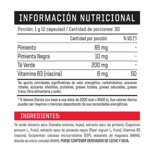 Suplemento Dietario Ena Ripped X x 60 tabletas