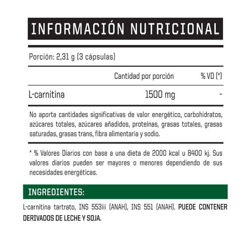 Suplemento Dietario con L-Carnitina x 60 un