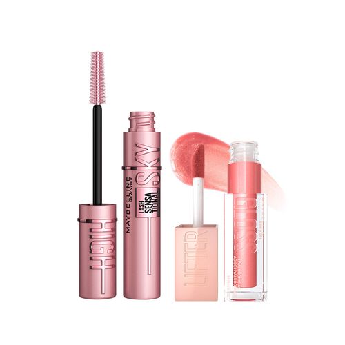 Set de Maquillaje Maybelline: Máscara de Pestañas Sky High WSH + Labial Lifter Gloss Moon