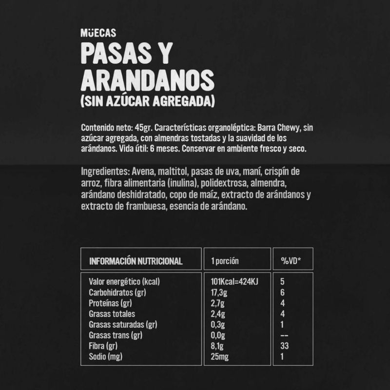 barradecerealmuecaspasayarandanossinazucarx45g