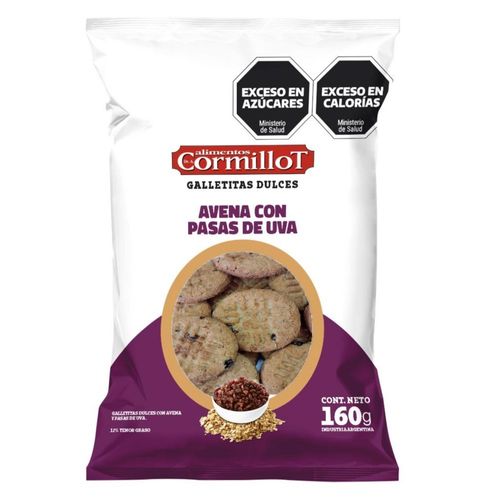 Galletas de Avena Cormillot con Pasas de Uva x 160 g