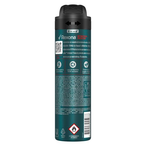 Desodorante Rexona Protección Antibacterial Men en Aerosol x 150 ml