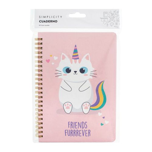 Cuaderno Anillado Gatos Simplicity Tamaño Mediano