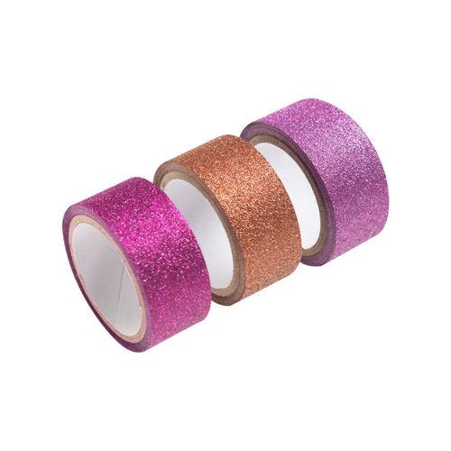 Set de Washi Tapes Simplicity Tonos Rosas Gliter x 3 un