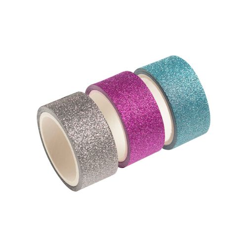 Set Washi Tapes Simplicity Violeta Plateado Celeste x 3 u