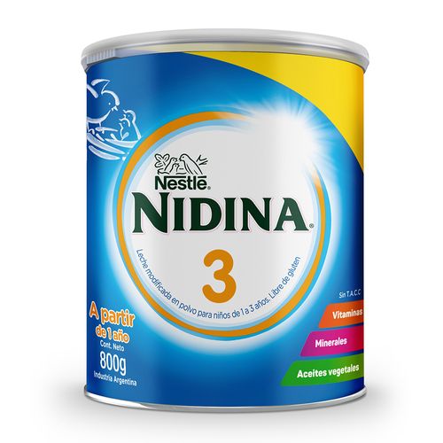 Fórmula Láctea Polvo Nestlé Nidina 3 x 800 g