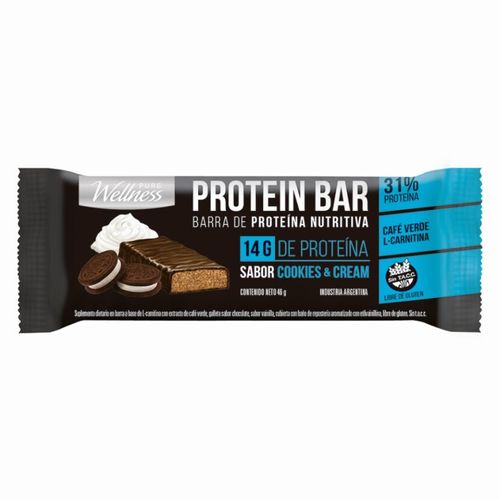 Barra Protéica Pure Wellness Sabor Cookies and Cream x 46 g