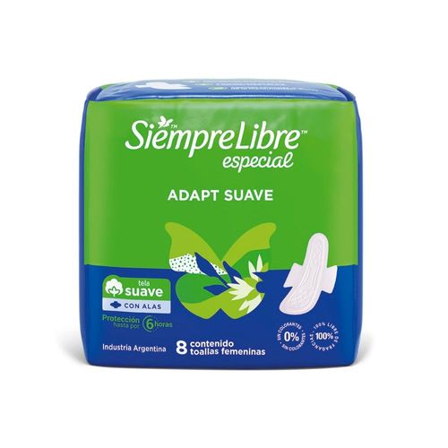 Toallas Femeninas Siempre Libre Especial Suave con Alas x 8 un