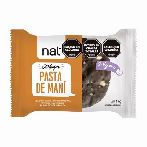 Alfajor Vegano Nat Sabor Maní x 42gr