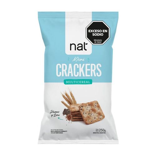 Mini Crackers Nat Multicereal x 250 gr