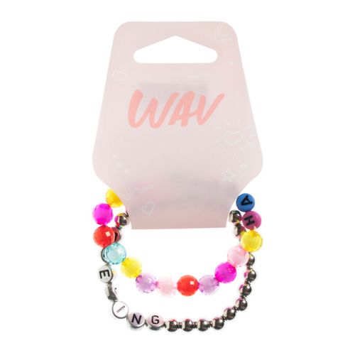 Set Pulseras Wav Happy x 2 un