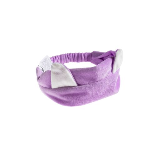 Vincha de Toalla para Desmaquillar Wav con Orejas Lila