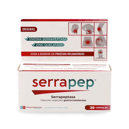 Suplemento Dietario Serrapep Gastrorresistentes x 30 cápsulas
