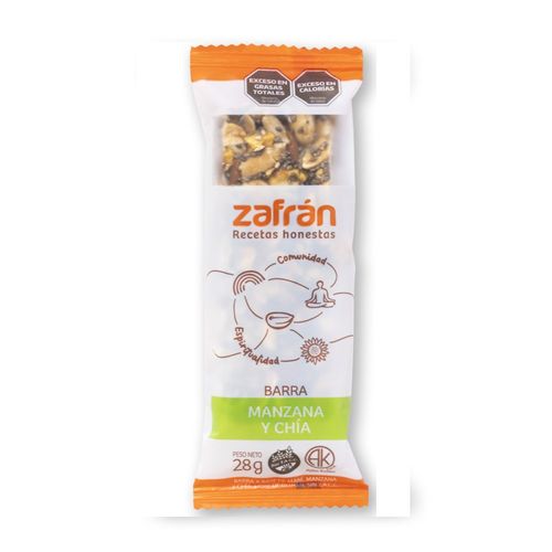 Barra de Cereal Zafrán Manzana y Chía x 28 g