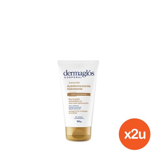Combo Autobronceante Dermaglós Crema Gel Hidratante x 150 g x 2 un