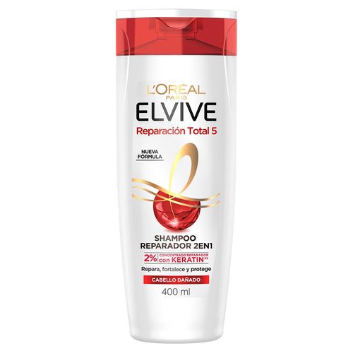 Shampoo Elvive 2 en 1 Reparación Total 5 x 400 ml