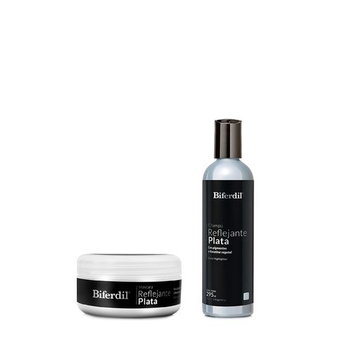 Combo Biferdil Reflejante Plata Shampoo + Máscara