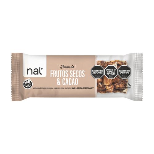 Barrita de Frutos Secos Nat Cacao x 24 gr