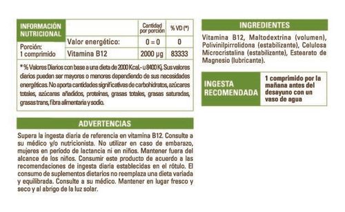 Suplemento Dietario Pure Wellness B12 Plus x 30