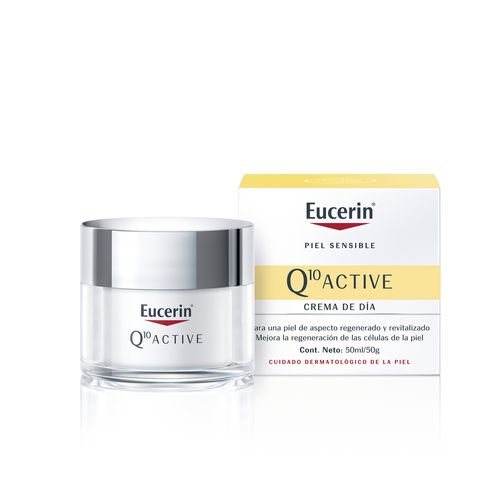 Crema Facial Antiarrugas de Día Eucerin Q10 Active para Piel Seca Fps 15 x 50 ml