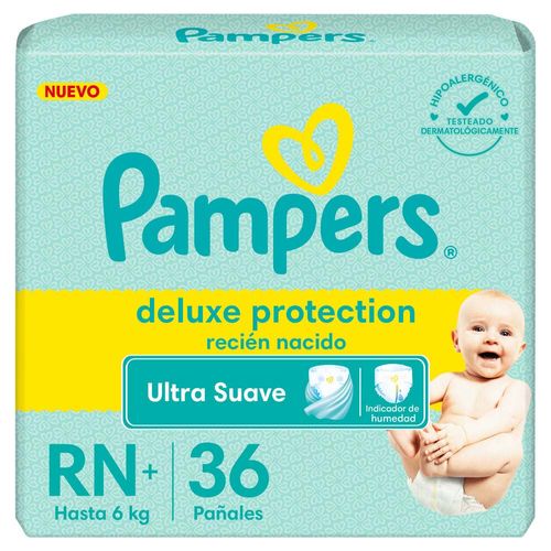 Pañales Pampers Deluxe Protection RN + x 36 un