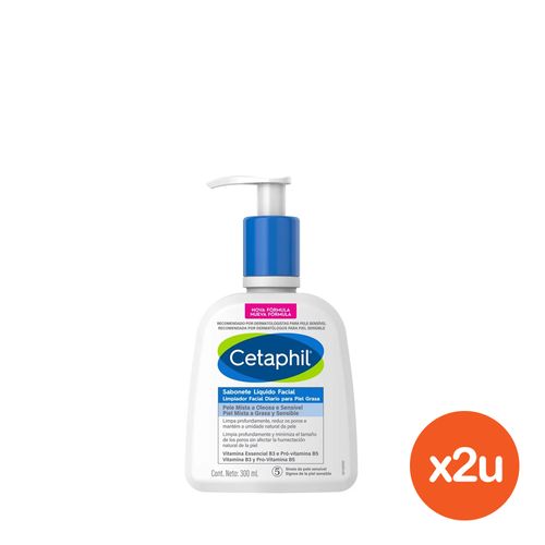 Combo Cetaphil Loción Limpieza Piel Grasa x 300 ml