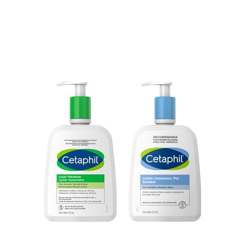 Combo Cetaphil Piel Sensible: Loción Facial + Emulsión Hidratante Corporal