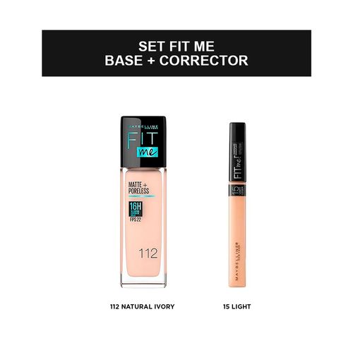 Set de Maquillaje Maybelline Fit Me: Base de Maquillaje Tono 112 + Corrector 15