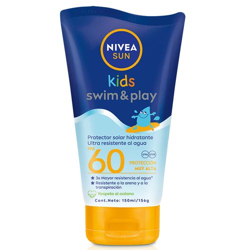 Protector Solar Nivea Swim & Play Kids FPS 60 Ultra Resistente al Agua x 150 ml