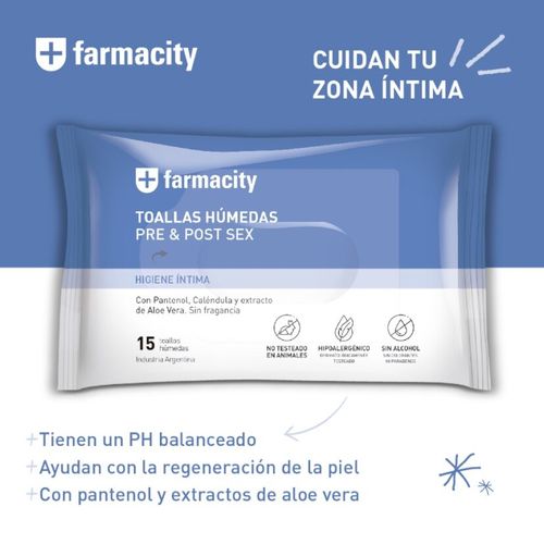 Toallas Húmedas Farmacity Pre & Post Sex x 15 un