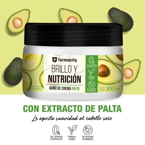 Baño de Crema Farmacity Brillo y Nutrición Palta x 300 ml